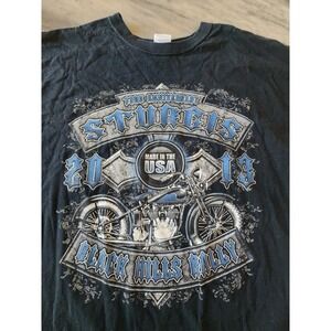 Sturgis 73rd Anniversary 2013 Black Hills Rally Motorcycle Graphic T Shirt 2XL‎